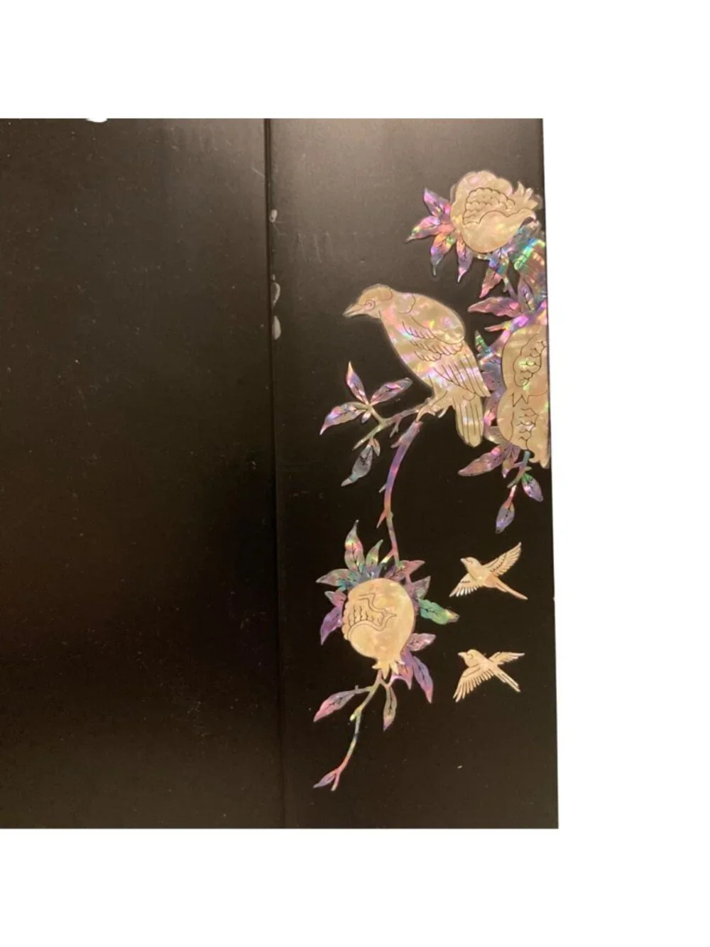 Korean Black Lacquer With Mother of Pearl Inlay Clip Board Writing Box